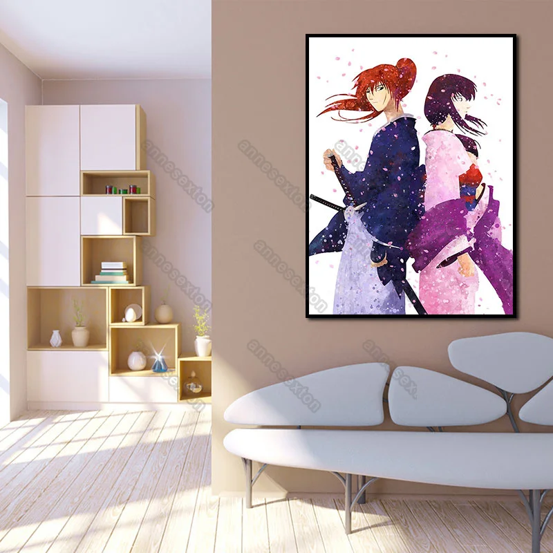 Watercolor Canvas Painting Japanese Classical Samurai Love Anime Decorative Painting Rurouni Kenshin Living Room Home Decoration
Watercolor Canvas Painting Japanese Classical Samurai Love Anime Decorative Painting Rurouni Kenshin Living Room Home Decoration