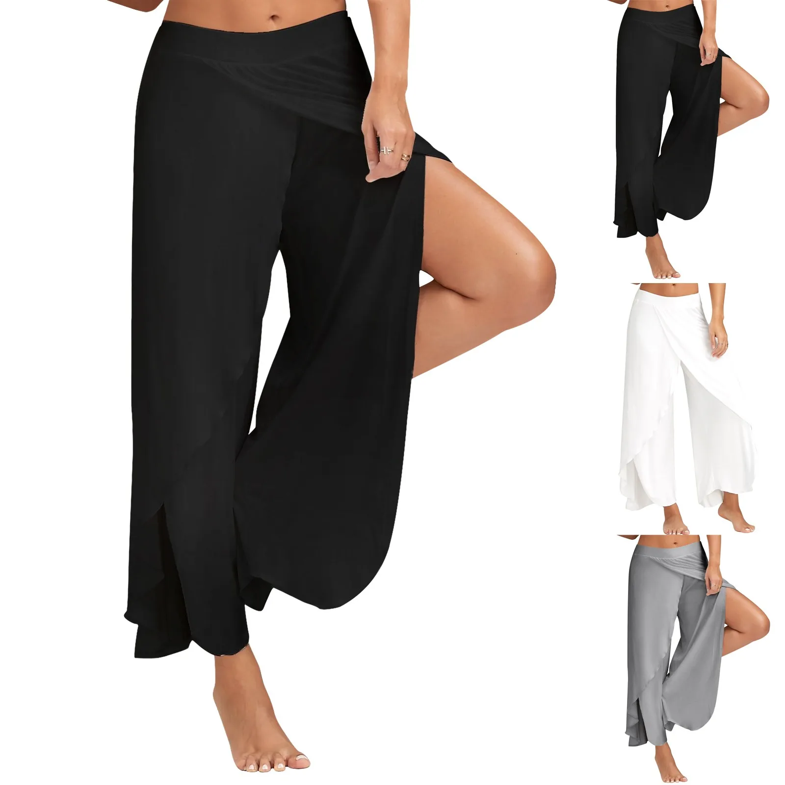 Women's Solid Color Split Pants High Stretch Exercise Yoga Leisure Pants Simple Comfy High Quality Pant Спортивные Штаны Женщин
Women's Solid Color Split Pants High Stretch Exercise Yoga Leisure Pants Simple Comfy High Quality Pant Спортивные Штаны Женщин