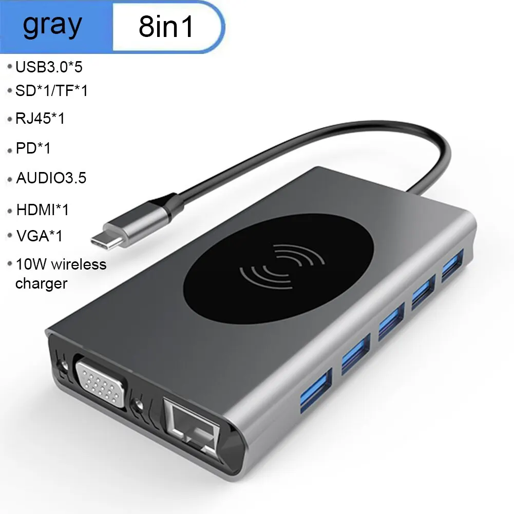 13 in 1/BX14M/BX15M USB Type C HUB With RJ45 Wireless Charge SD Card Reader USB-C Hub Type-C Plitter For Laptop Accessories
13 in 1/BX14M/BX15M USB Type C HUB With RJ45 Wireless Charge SD Card Reader USB-C Hub Type-C Plitter For Laptop Accessories