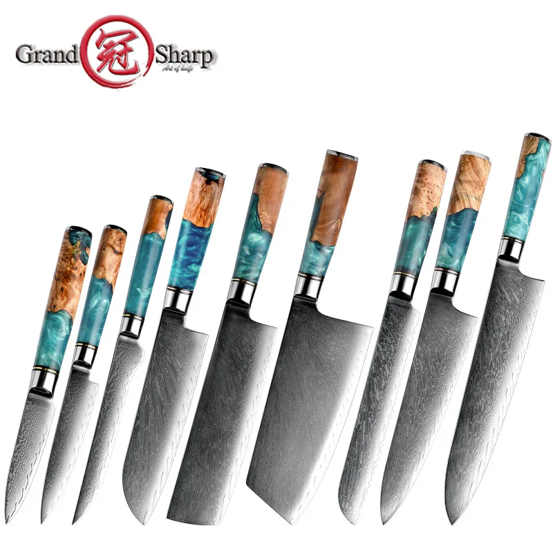 Кухонные ножи GRANDSHARP VG10 универсальный шеф-повар из японской стали сантоку