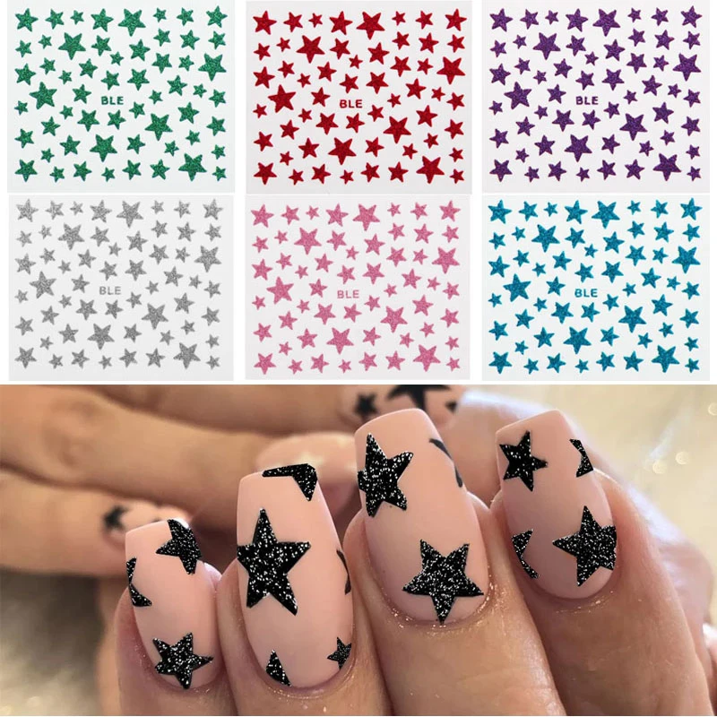 New 3D Nail Stickers Glitter Shiny DIY Decal Self Adhesive Tips Manicure Star Nail Slider Nail Decoration Women Beauty
New 3D Nail Stickers Glitter Shiny DIY Decal Self Adhesive Tips Manicure Star Nail Slider Nail Decoration Women Beauty