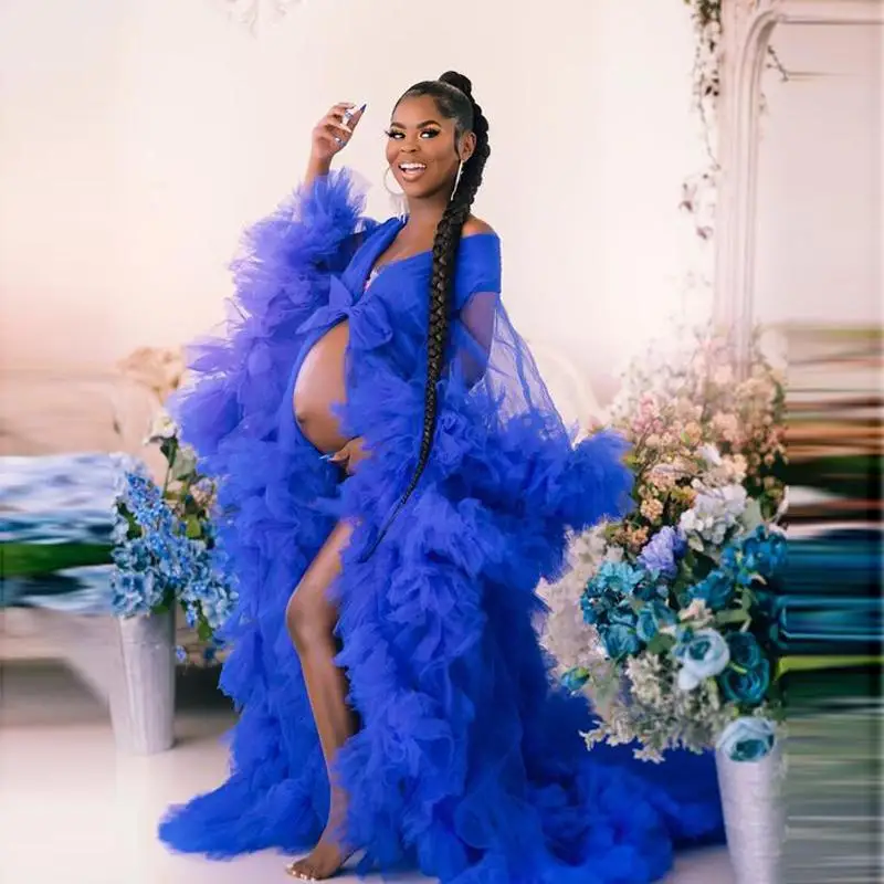 Royal Blue Ruffles Pregnant Dresses Pajama Party Formal Women Robe De Soiree Women Robe Shawel Maternity Photoshoot Gowns
Royal Blue Ruffles Pregnant Dresses Pajama Party Formal Women Robe De Soiree Women Robe Shawel Maternity Photoshoot Gowns