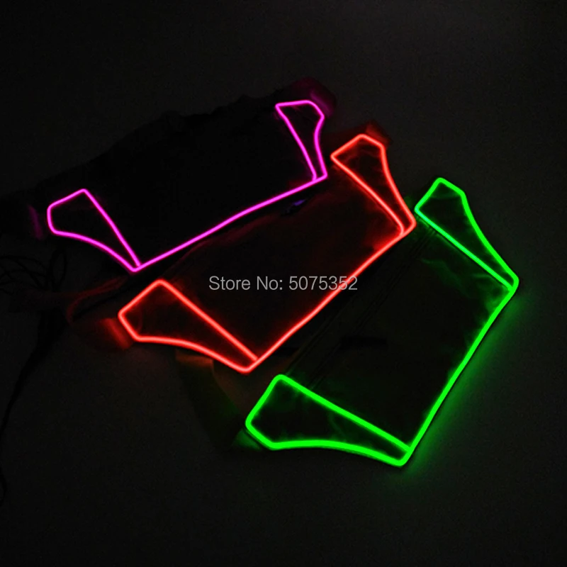 GZYUCHAO EL Men Women Light Up Waist Bag EL Wire Phone Money Bag Neon Led Belt Fanny Bag For Outdoor Activities