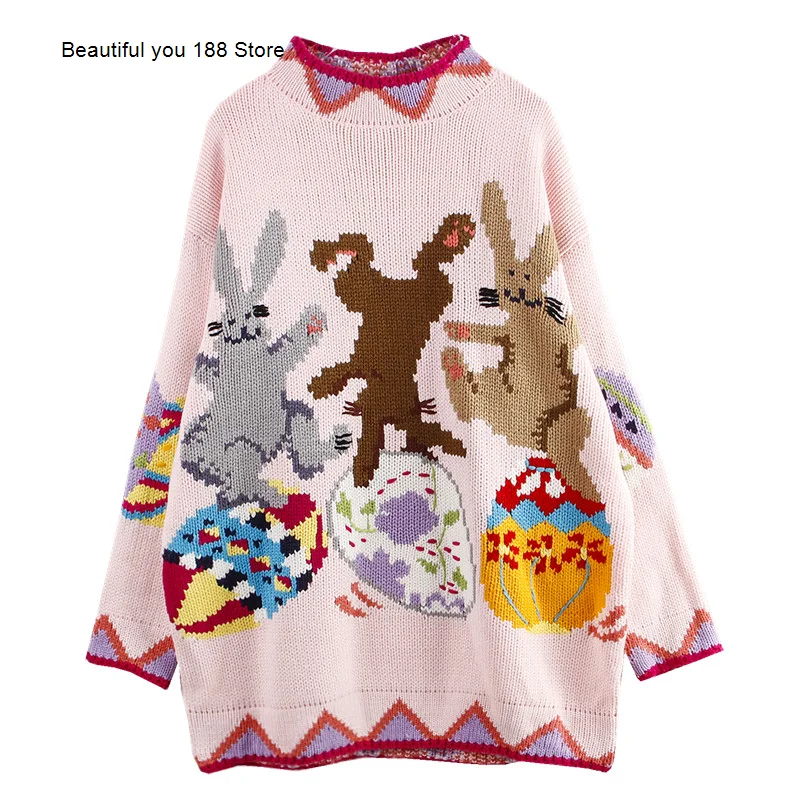 new style antique three-dimensional flower bed flower cartoon rabbit balloon color loose sweater woman
new style antique three-dimensional flower bed flower cartoon rabbit balloon color loose sweater woman
