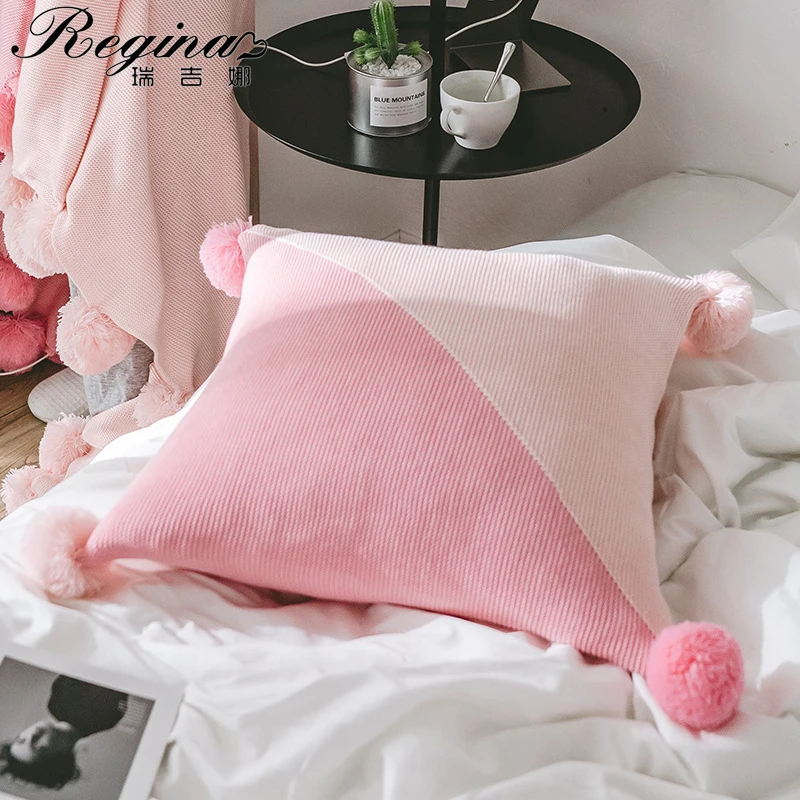 REGINA Kawaii Pompons Contrast Color Cushion Cover 45*45 Cute Cotton Knitted Throw Pillow Case Soft Fluffy Bed Sofa Pillow Cover
REGINA Kawaii Pompons Contrast Color Cushion Cover 45*45 Cute Cotton Knitted Throw Pillow Case Soft Fluffy Bed Sofa Pillow Cover