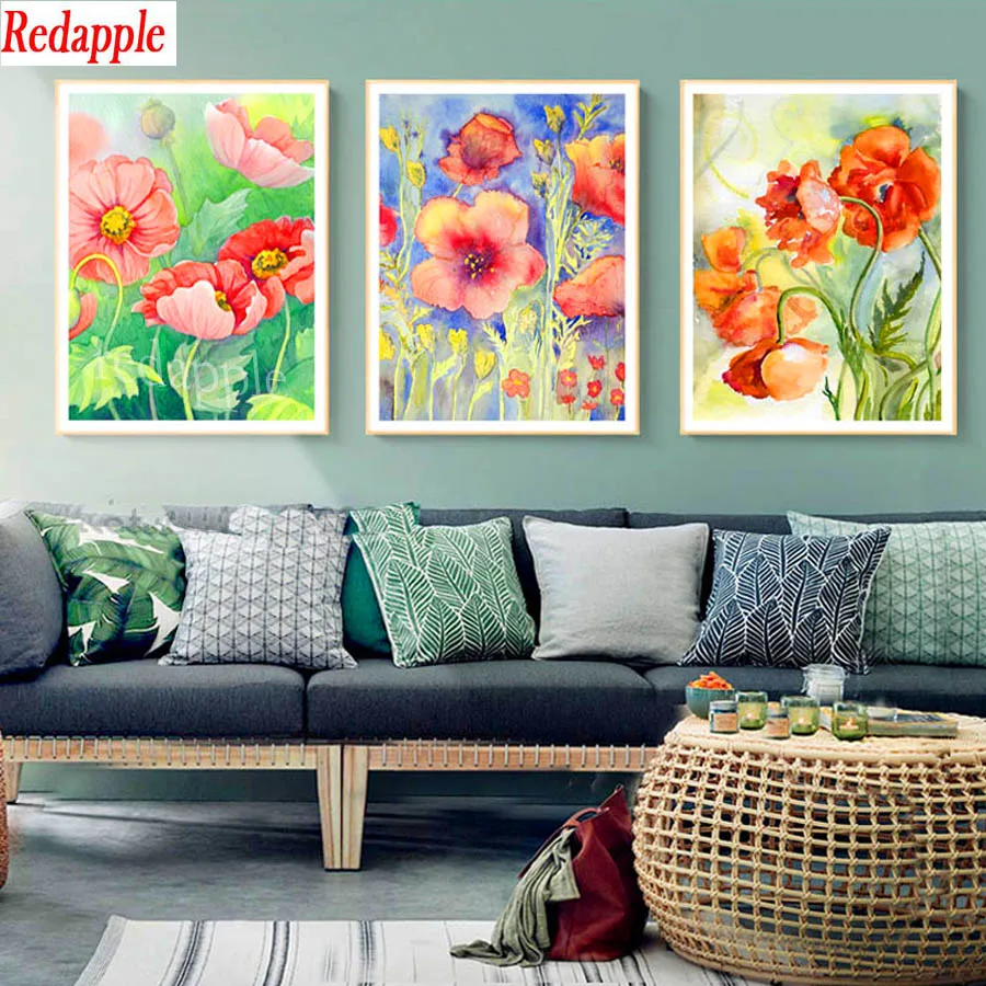 3 pcs Watercolor Flower Full 5D DIY Square Round Diamond Painting"poppy"diamond Embroidery Cross Stitch Mosaic room decoration
3 pcs Watercolor Flower Full 5D DIY Square Round Diamond Painting"poppy"diamond Embroidery Cross Stitch Mosaic room decoration