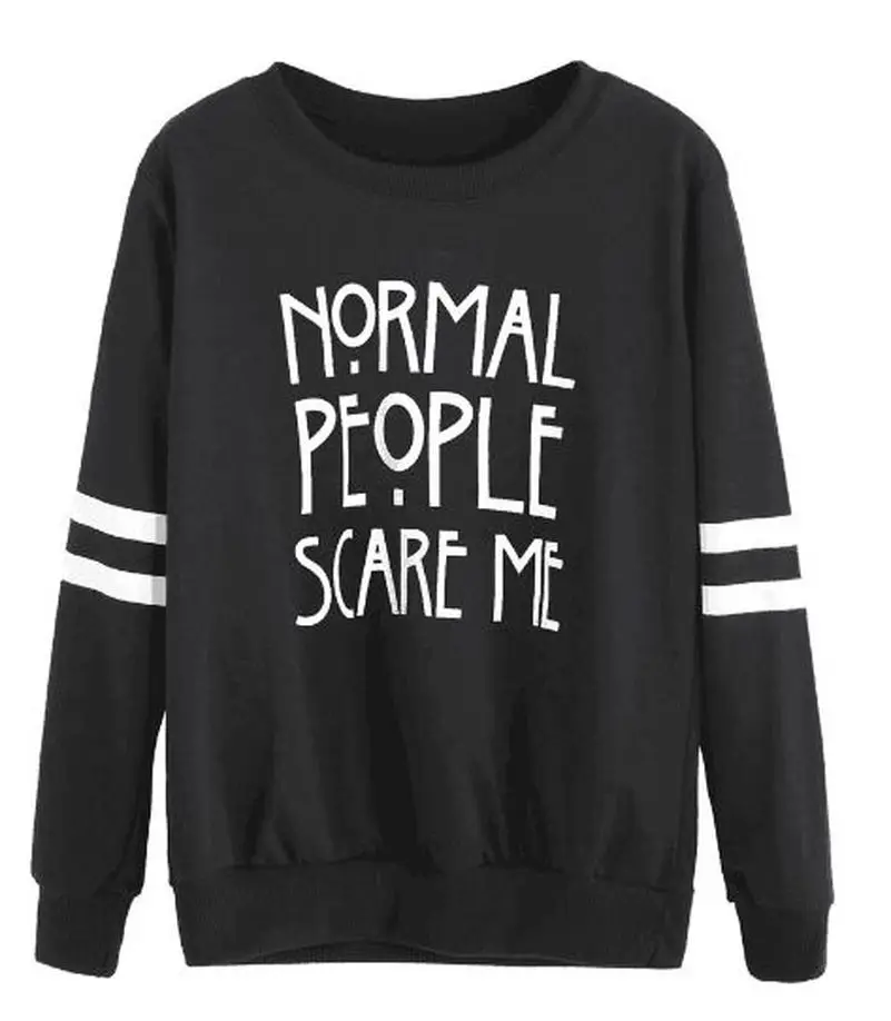 Обычные люди пугающие меня толстовки 2019 Женские повседневные Kawaii Harajuku модная