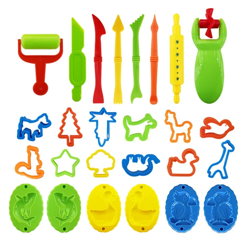 26pcs Kids DIY Play Dough Model Animal Cake Fruit Tools Plasticine Set Clay Moulds Sets Educational Toys for children Gift 
26pcs Kids DIY Play Dough Model Animal Cake Fruit Tools Plasticine Set Clay Moulds Sets Educational Toys for children Gift
