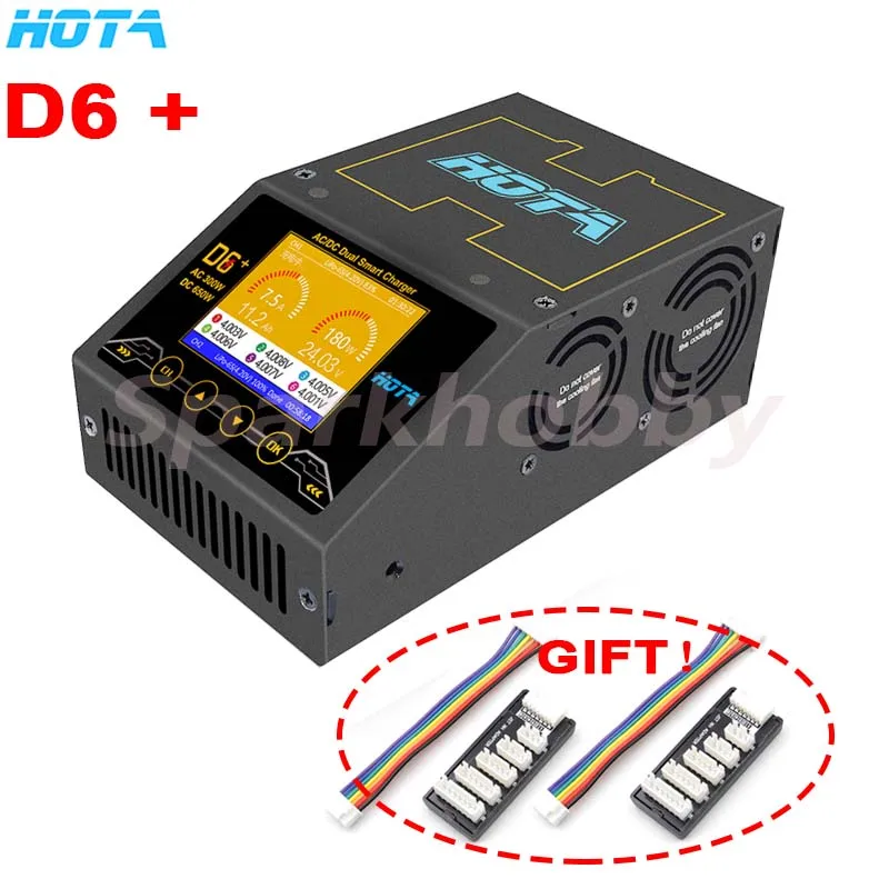 HOTA D6 + Plus AC 300 Вт DC 650 2X15A обновленное Двухканальное умное зарядное устройство 1-6S Lipo