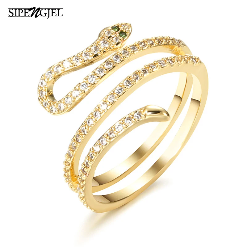 Fsshion Cubic Zircon Snake Rings Gold Color Animal Hollow Multilayer Adjustable Rings For Women Bohemian Wedding Jewelry 2020
Fsshion Cubic Zircon Snake Rings Gold Color Animal Hollow Multilayer Adjustable Rings For Women Bohemian Wedding Jewelry 2020