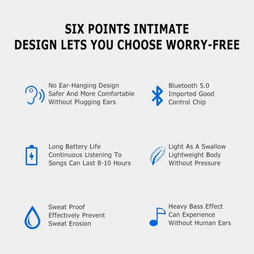 DYY-8 Bluetooth headset not in-ear bone conduction concept ear-mounted ultra-long standby sports wireless single-ear car headset
DYY-8 Bluetooth headset not in-ear bone conduction concept ear-mounted ultra-long standby sports wireless single-ear car headset