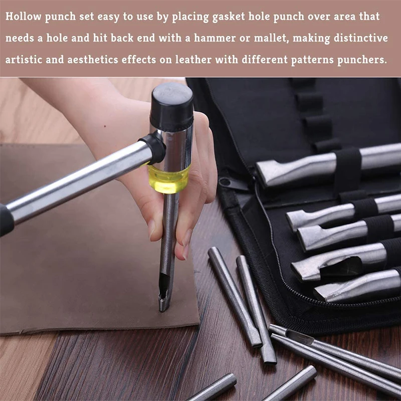 Nonvor 12 Pcs Leather Hole Punch Set, Oval Angle Spacing Belt Punching Hollow Punch Tools for Belt Watch Band Leather Working
Nonvor 12 Pcs Leather Hole Punch Set, Oval Angle Spacing Belt Punching Hollow Punch Tools for Belt Watch Band Leather Working