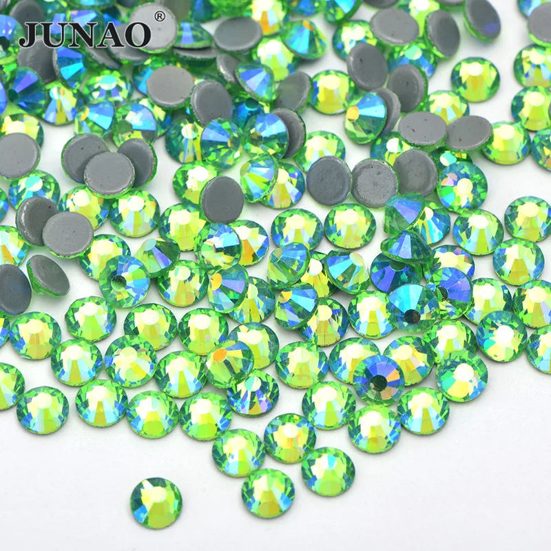 JUNAO SS6 8 10 12 16 20 30 Green AB Flatback Hot Fix Rhinestones Appliques Iron On HotFix Strass Crystal For Wedding Decoration
JUNAO SS6 8 10 12 16 20 30 Green AB Flatback Hot Fix Rhinestones Appliques Iron On HotFix Strass Crystal For Wedding Decoration