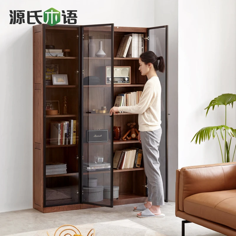 Solid wood cabinet modern glass display cases Nordic contracted oak floor locker bookcase
Solid wood cabinet modern glass display cases Nordic contracted oak floor locker bookcase