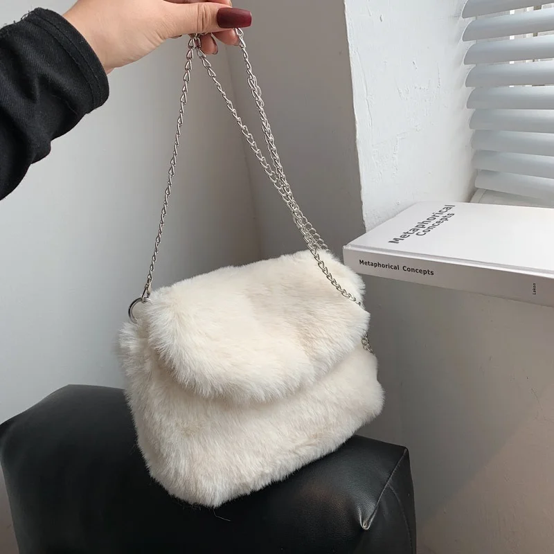 Fashion Faux Rabbits Fur Women Shoulder Bag Winter Soft Plush Chain Crossbody Bags Fro Women Square Furry Plush Women's Handbags
Fashion Faux Rabbits Fur Women Shoulder Bag Winter Soft Plush Chain Crossbody Bags Fro Women Square Furry Plush Women's Handbags