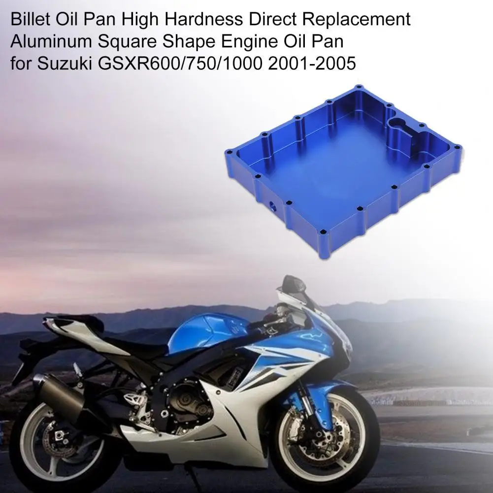 

Billet Oil Pan High Hardness Direct Replacement Aluminum Square Shape Engine Oil Pan for Suzuki GSXR600/750/1000 2001-2005