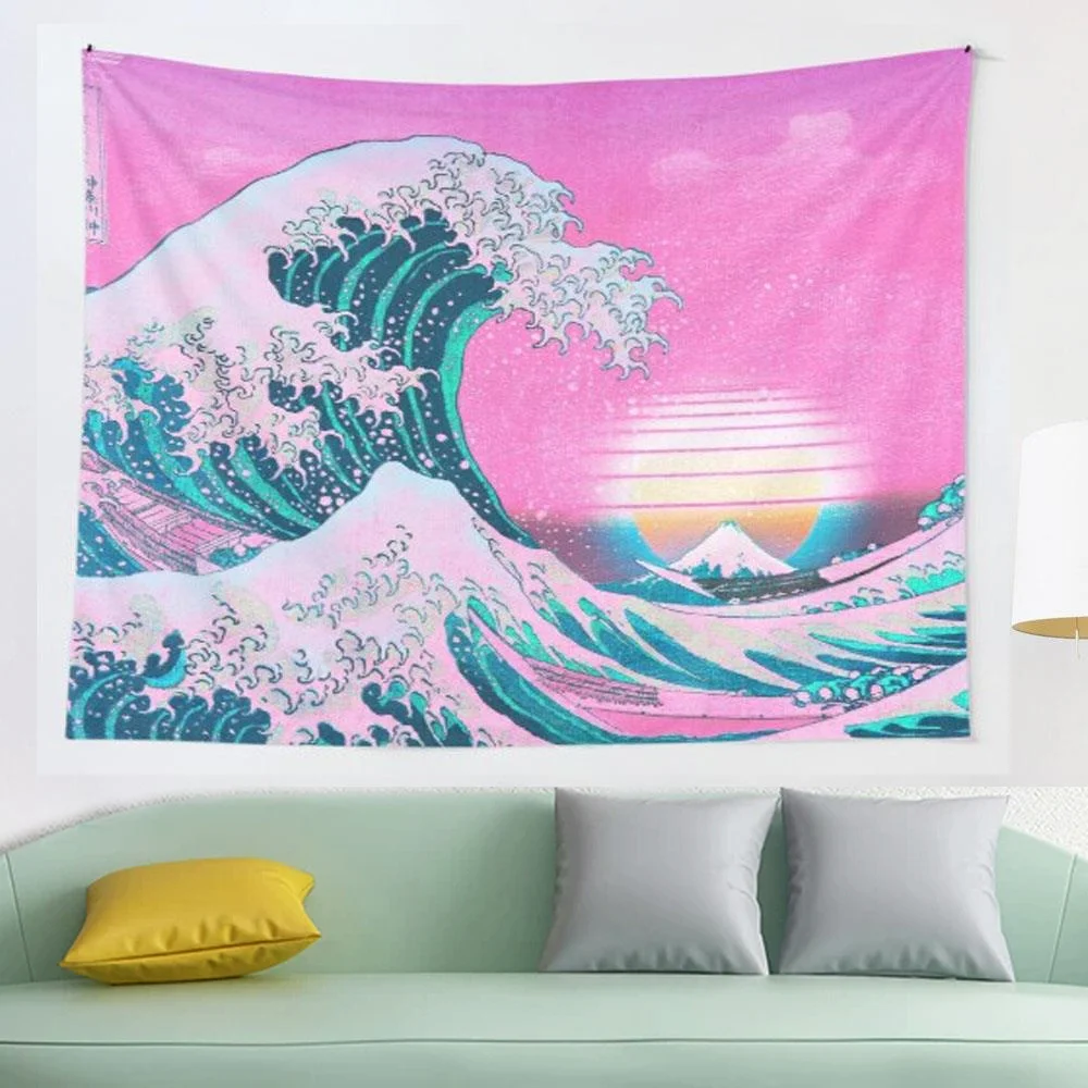 Эстетика Vaporwave Великолепная волна от Kanagawa Ретро Закат гобелен искусство подвесные гобелены для гостиной для дома и общежития Декор
Эстетика Vaporwave Великолепная волна от Kanagawa Ретро Закат гобелен искусство подвесные гобелены для гостиной для дома и общежития Декор