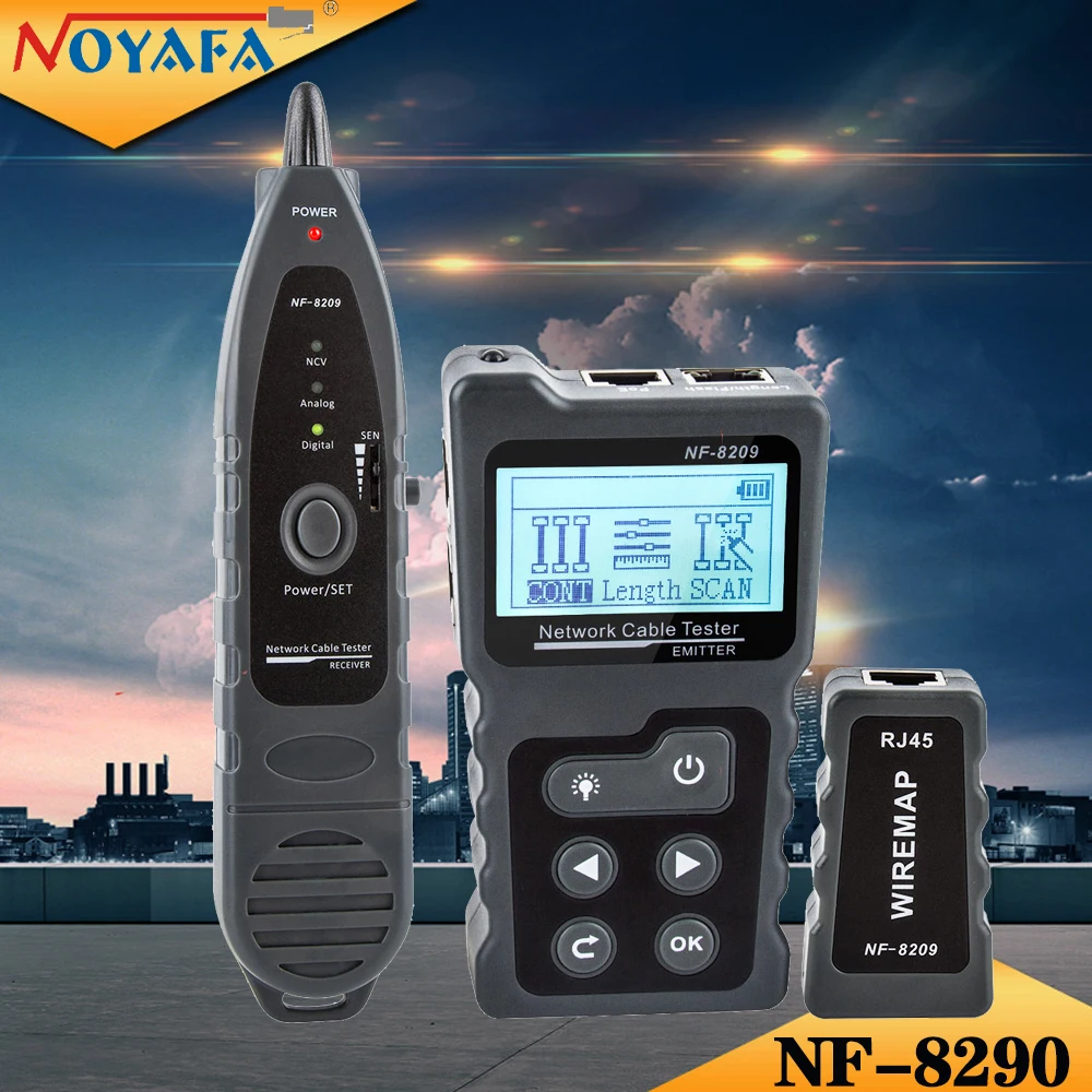 Noyafa NF-8209 Line Finder Cable Tracker CAT5 CAT6 Lan Tester PoE Test Networking LCD Display Scan Cable Wiremap Tester Tools
Noyafa NF-8209 Line Finder Cable Tracker CAT5 CAT6 Lan Tester PoE Test Networking LCD Display Scan Cable Wiremap Tester Tools