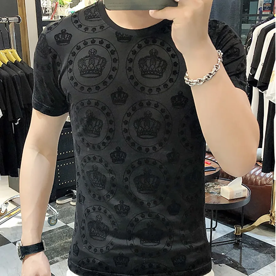 High Quality Crown Tee Shirt Homme Business Formal Trend Brand Fashion New Men's T Shirt Casual Breathable Short-sleeved T-shirt
High Quality Crown Tee Shirt Homme Business Formal Trend Brand Fashion New Men's T Shirt Casual Breathable Short-sleeved T-shirt