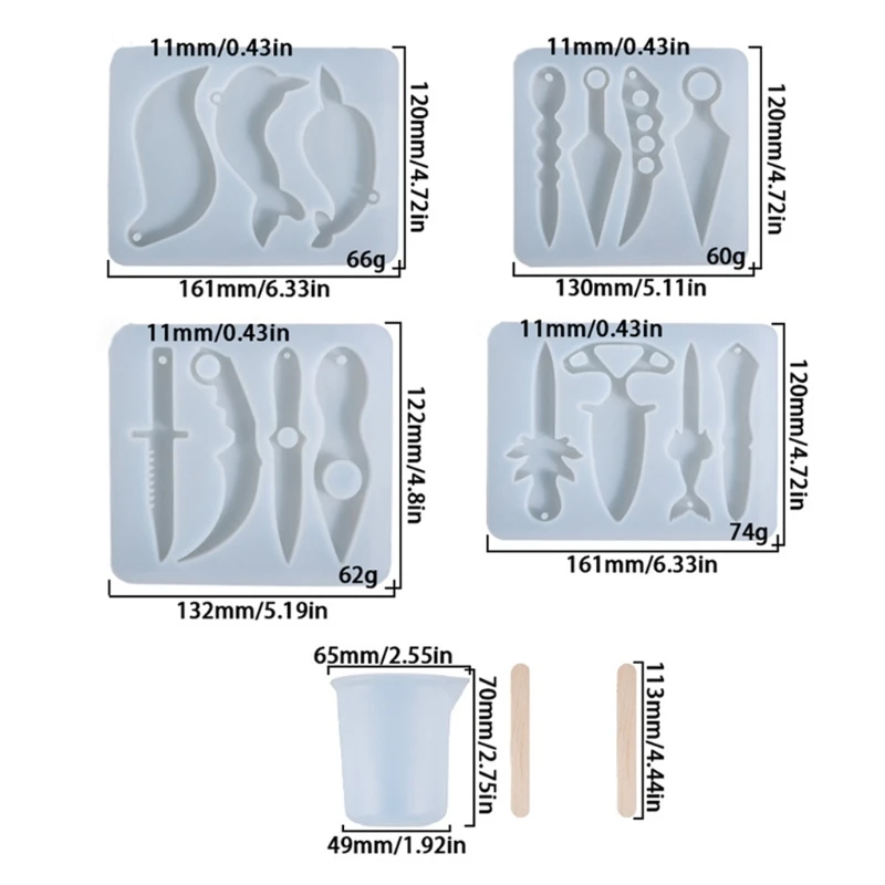 DIY Crafts Keychain Epoxy Resin Mold Handmade Small Knife Casting Silicone Mould
DIY Crafts Keychain Epoxy Resin Mold Handmade Small Knife Casting Silicone Mould