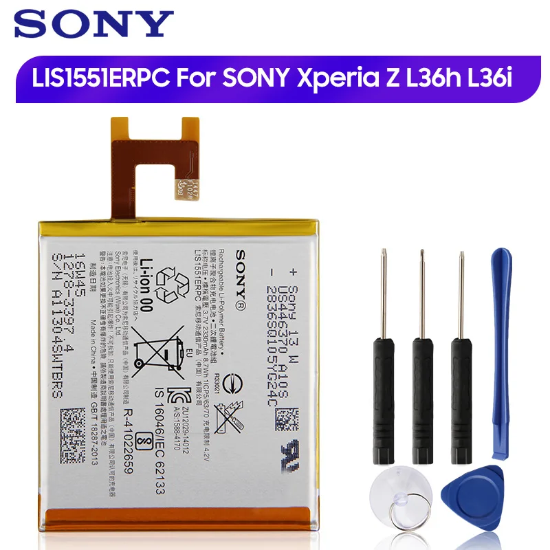Original Replacement Sony Battery LIS1502ERPC For SONY Xperia Z L36h L36i c6602 SO-02E C6603 S39H LIS1551ERPC Authentic 2330mAh
Original Replacement Sony Battery LIS1502ERPC For SONY Xperia Z L36h L36i c6602 SO-02E C6603 S39H LIS1551ERPC Authentic 2330mAh