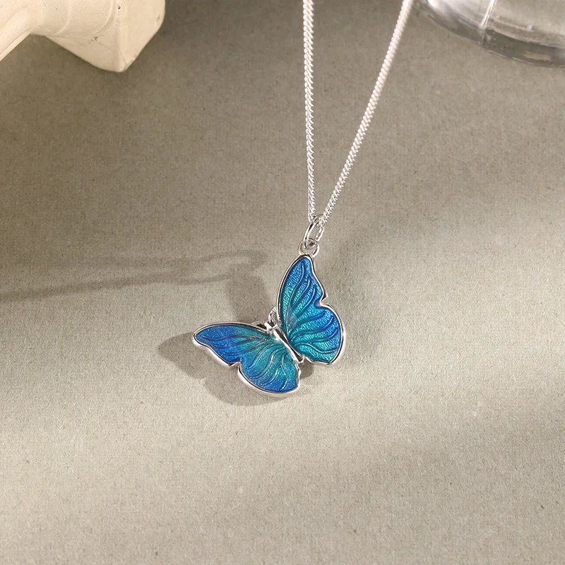 Vintage 925 Sterling Silver Blue Butterfly Pendant Necklace Women Fine Jewelry, Elegant Silver 925 Necklaces for Woman Gifts
Vintage 925 Sterling Silver Blue Butterfly Pendant Necklace Women Fine Jewelry, Elegant Silver 925 Necklaces for Woman Gifts