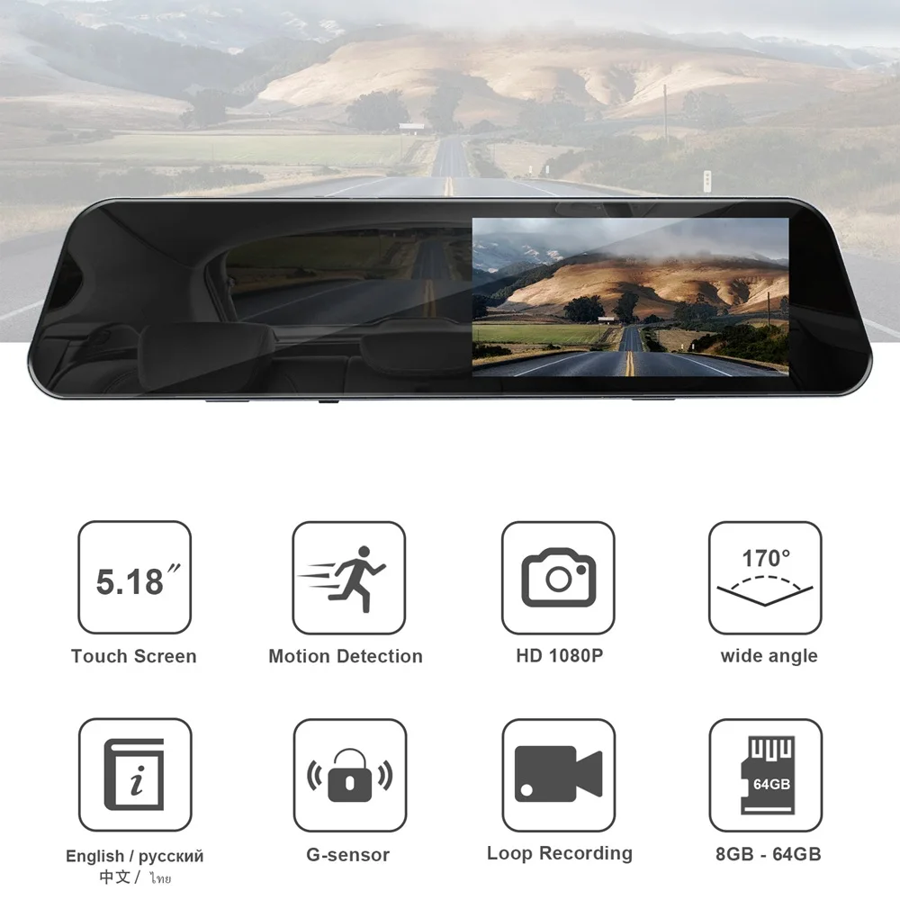 Dashcam Touch Screen 1080P Car DVR Auto Camera Streaming Media Dash Cam Dual Lens Night Vision Rearview Mirror Driving Camera
Dashcam Touch Screen 1080P Car DVR Auto Camera Streaming Media Dash Cam Dual Lens Night Vision Rearview Mirror Driving Camera