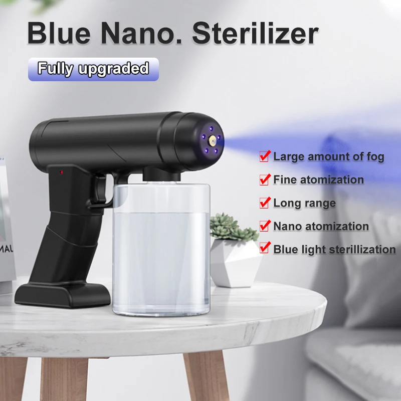 USB Charge Household Blue Light Nano Steam Spray Gun Portable Wireless Disinfection Sprayer Machine Handheld Atomization Sprayer
USB Charge Household Blue Light Nano Steam Spray Gun Portable Wireless Disinfection Sprayer Machine Handheld Atomization Sprayer