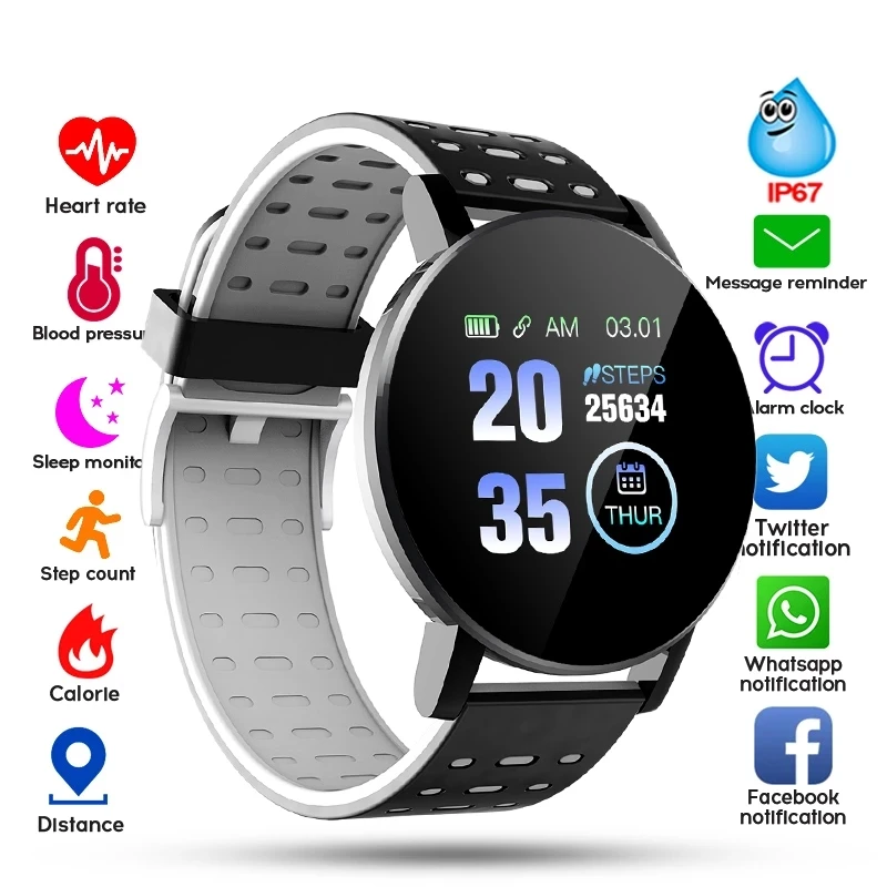 2021 119 Plus Smart Watch Men Women Blood Pressure Waterproof Sport Round Smartwatch Smart Clock Fitness Tracker For Android IOS
2021 119 Plus Smart Watch Men Women Blood Pressure Waterproof Sport Round Smartwatch Smart Clock Fitness Tracker For Android IOS