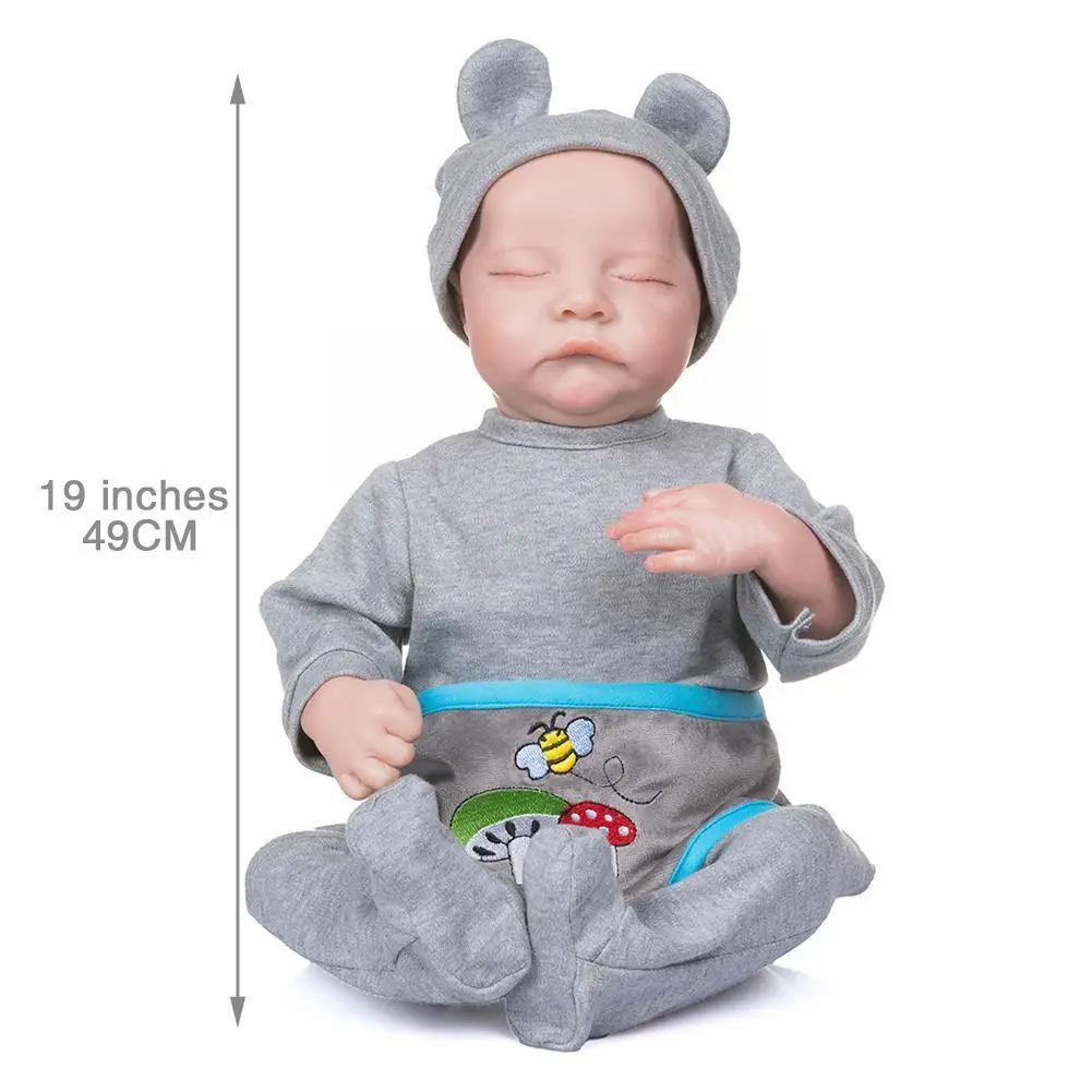 19 Inch CUS60 Silicone Baby 49CM Cute Doll With Eyes Waking Toy Boy Closed Up And D3V1
19 Inch CUS60 Silicone Baby 49CM Cute Doll With Eyes Waking Toy Boy Closed Up And D3V1