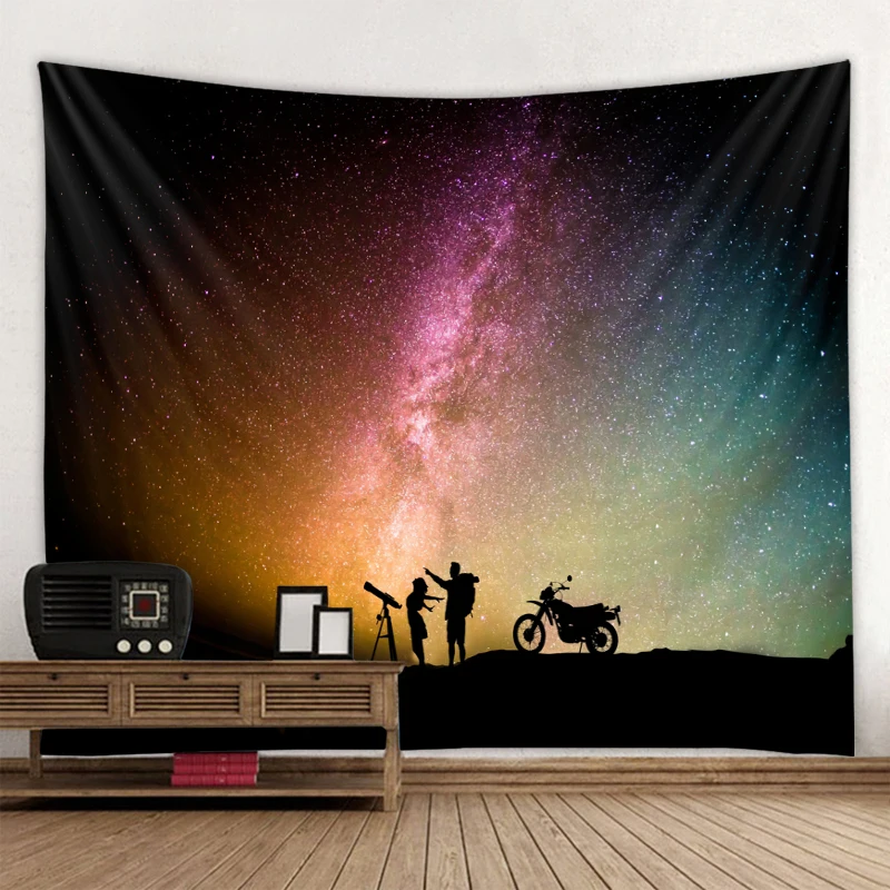 Beautiful starry sky love astronomical couple tapestry digital printing polyester tapestry wall hanging home decoration
Beautiful starry sky love astronomical couple tapestry digital printing polyester tapestry wall hanging home decoration