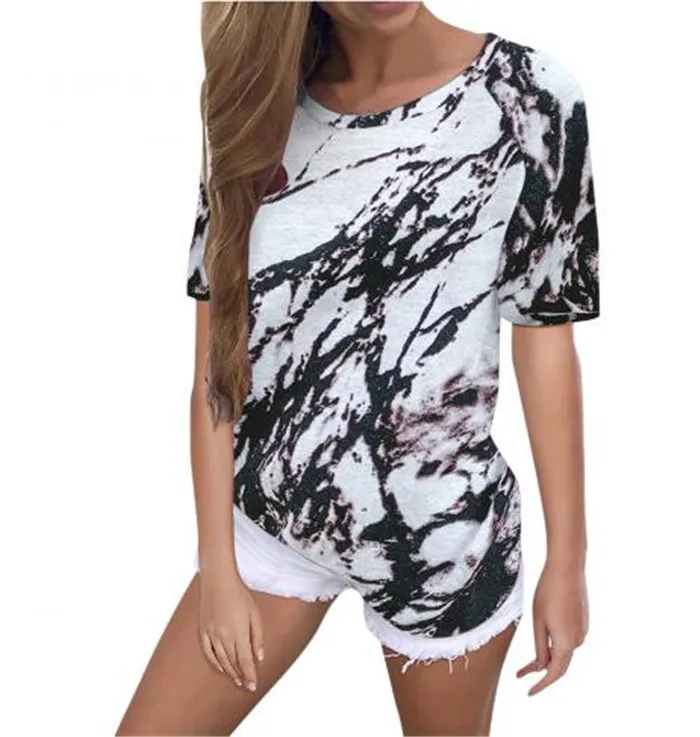 2021 women's new women's loose top tie dye printed short sleeve T-shirt for women
2021 women's new women's loose top tie dye printed short sleeve T-shirt for women