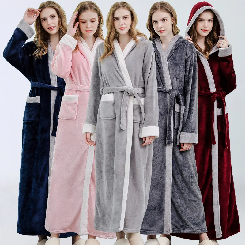 Autumn Winter New Coral Fleece Sleepwear Home Clothes Women Hooded Nightgown Soft Flannel Bathrobe Warm Nightwear Kimono Gown
Autumn Winter New Coral Fleece Sleepwear Home Clothes Women Hooded Nightgown Soft Flannel Bathrobe Warm Nightwear Kimono Gown