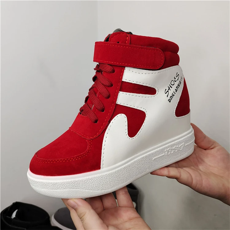 2022 New Thick Platform Sneakers Casual Lace-Up Wedges High Heel Womens Shoes Outdoor Black Red Platform Vulcanize Shoes Women 
2022 New Thick Platform Sneakers Casual Lace-Up Wedges High Heel Womens Shoes Outdoor Black Red Platform Vulcanize Shoes Women