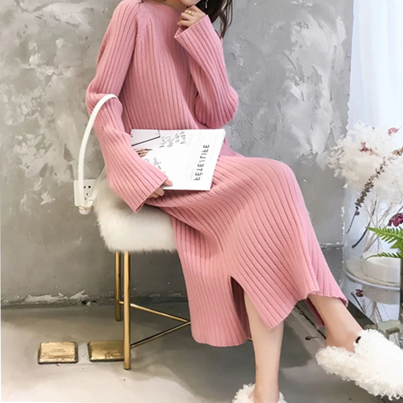 Sweater Maxi Dress Harajuku Women Long Dresses Autumn Loose Long Sleeve Knitted Dress Plus Size
Sweater Maxi Dress Harajuku Women Long Dresses Autumn Loose Long Sleeve Knitted Dress Plus Size