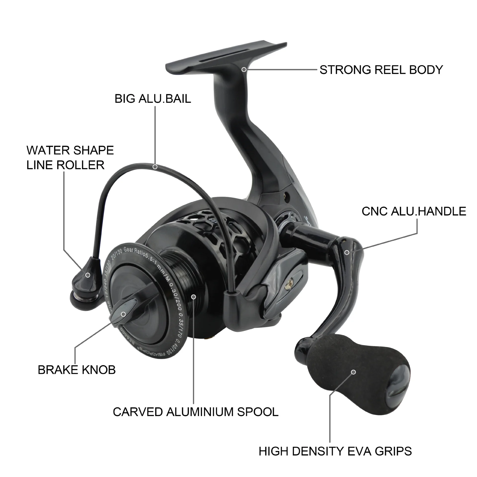 High Quality 1000-6000 Type 10kg Braking Force Fishing Reel 5.5:1 Gear Ratio High Speed Rotation for Fishing Spinning
High Quality 1000-6000 Type 10kg Braking Force Fishing Reel 5.5:1 Gear Ratio High Speed Rotation for Fishing Spinning