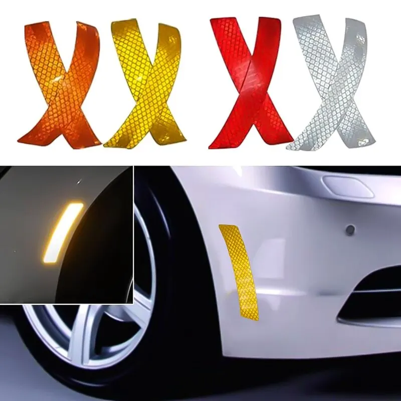 New 2 Pieces Car Bumper Reflective Safety Warning Strip Decal Stickers Auto Accessory Wheel Rim Reflector Decals Car Styling
New 2 Pieces Car Bumper Reflective Safety Warning Strip Decal Stickers Auto Accessory Wheel Rim Reflector Decals Car Styling