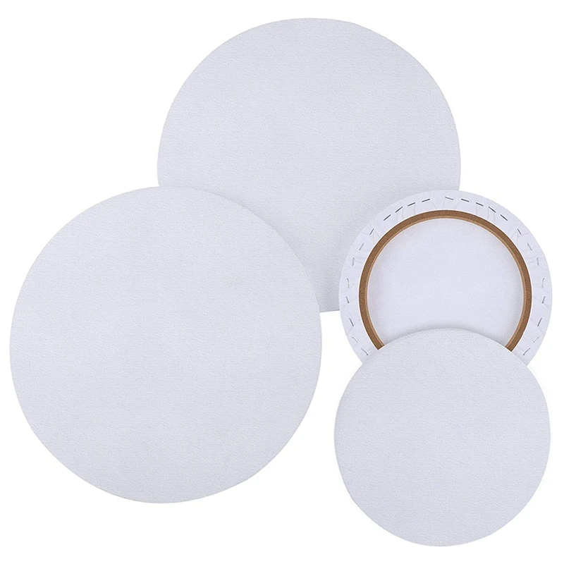 4 Pack Round Pre-Stretched Canvas Primed Canvas Boards for Painting Artist Canvas Professional Stretched Boards 
4 Pack Round Pre-Stretched Canvas Primed Canvas Boards for Painting Artist Canvas Professional Stretched Boards