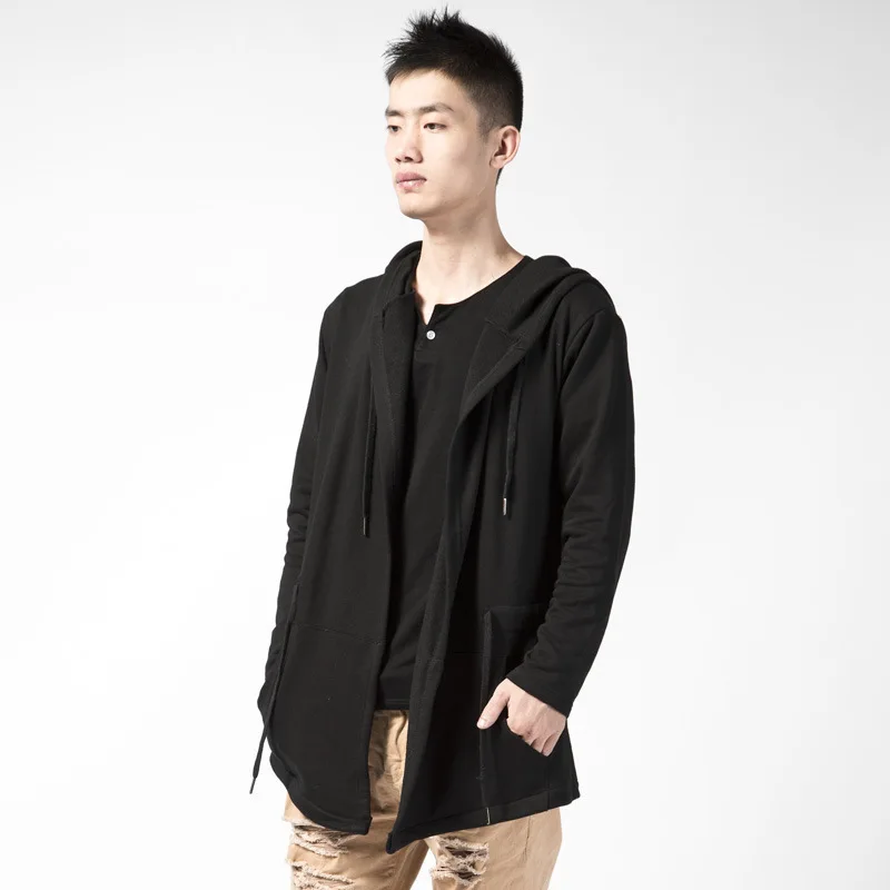 Top Fashion Mens Black Hooded Cardigan Long Coats Male Punk Gothic korean style Loose coat Long Sleeved trench Big Size 5XL
Top Fashion Mens Black Hooded Cardigan Long Coats Male Punk Gothic korean style Loose coat Long Sleeved trench Big Size 5XL
