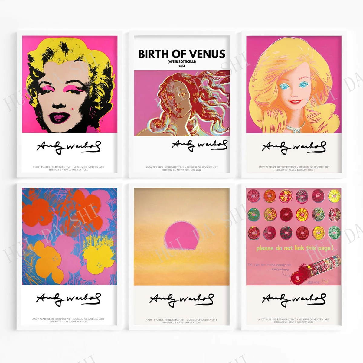 Принты Andy Warhol набор розовых выставочных плакатов настенное искусство настенный