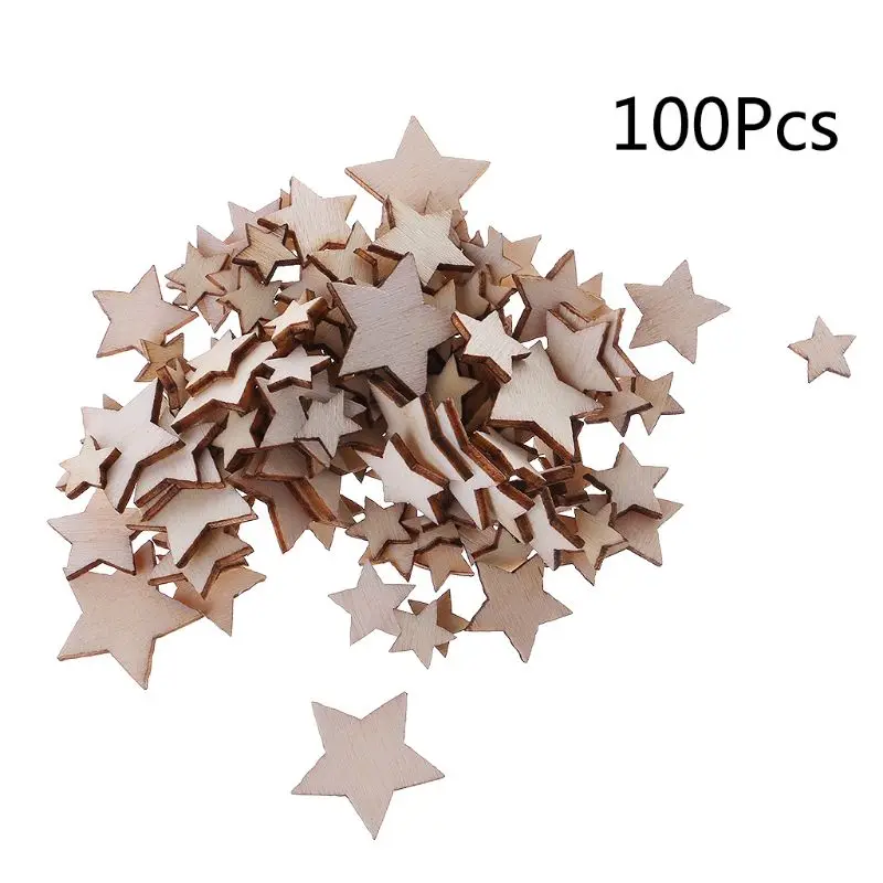 100pcs Cut Wood Embellishment Wooden Star Shape Craft Wedding Decor G5GB
100pcs Cut Wood Embellishment Wooden Star Shape Craft Wedding Decor G5GB