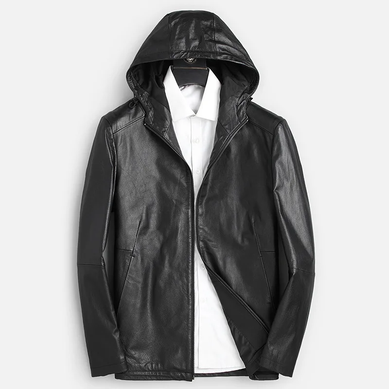 Spring Autumn Plus Size Men's Leather Jacket Real Genuine Men Hooded
Spring Autumn Plus Size Men's Leather Jacket Real Genuine Men Hooded