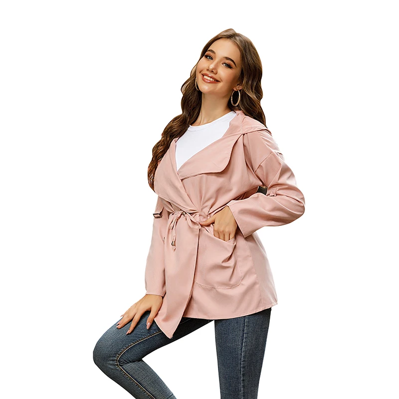 Casual Hooded Jacket Women Windbreaker Long Sleeve Oversized Coats Women 21 Autumn Solid Elegant Pink Midi Jackets Female LD1881
Casual Hooded Jacket Women Windbreaker Long Sleeve Oversized Coats Women 21 Autumn Solid Elegant Pink Midi Jackets Female LD1881
