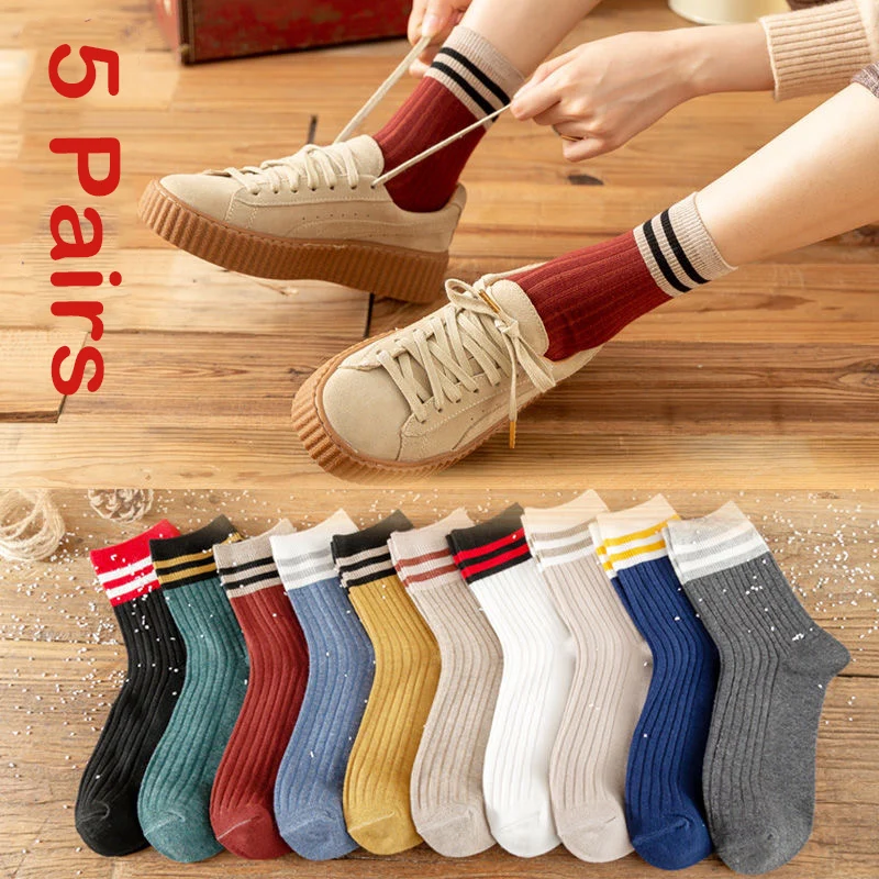 5pairs Funny Cute Women Cotton Socks High Quality Autumn Winter Striped Socks Japanese High School Girls Harajuku Short Socks
5pairs Funny Cute Women Cotton Socks High Quality Autumn Winter Striped Socks Japanese High School Girls Harajuku Short Socks