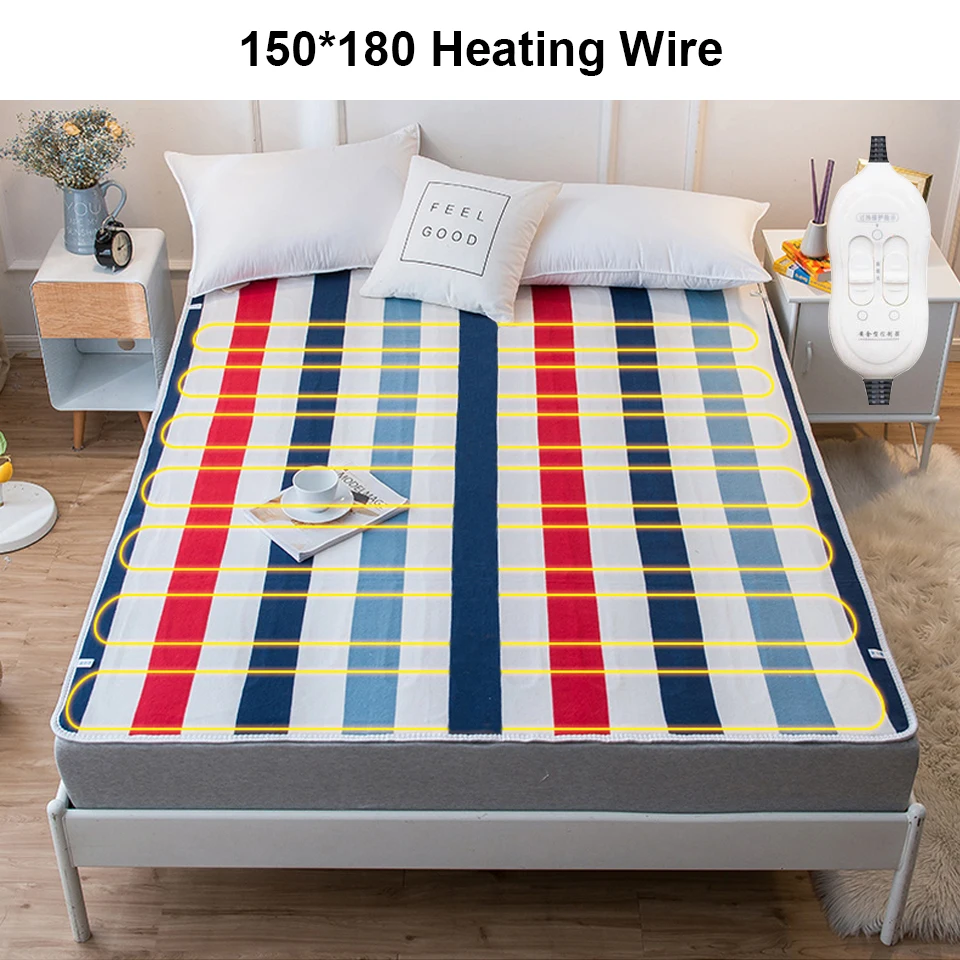 Blankets Heated Blanket 220 V 2 Body 150*180cm Double Control Electric Blanket Small Printed Manta Electrica Bed Warmer Pad
Blankets Heated Blanket 220 V 2 Body 150*180cm Double Control Electric Blanket Small Printed Manta Electrica Bed Warmer Pad