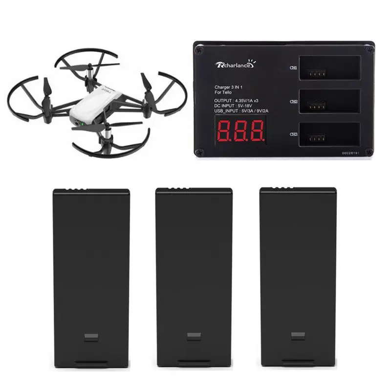 Для DJI Tello Battery Intelligent Flight Pack + Drone втулка для быстрой зарядки Lipo Charger