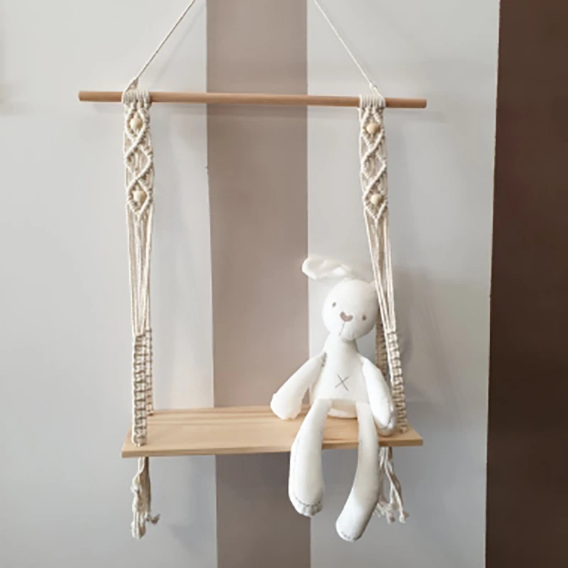 Hand-Woven Macrame Tapestries Rack Wooden Shelves for Wall Bohemian Decorative Shelves Wall Hanging Shelves Ornament 
Hand-Woven Macrame Tapestries Rack Wooden Shelves for Wall Bohemian Decorative Shelves Wall Hanging Shelves Ornament