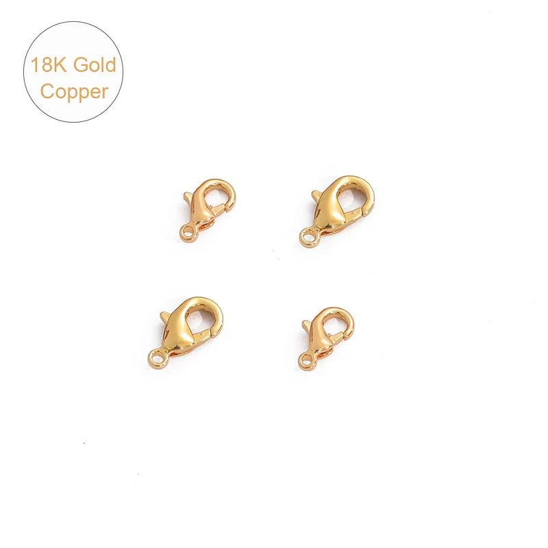 18K Gold 1Pc 10mm 12mm Copper Lobster Clasp Hooks End Clasps Connectors for Necklace&Bracelet Chain DIY Fashion Jewelry Findings
18K Gold 1Pc 10mm 12mm Copper Lobster Clasp Hooks End Clasps Connectors for Necklace&Bracelet Chain DIY Fashion Jewelry Findings
