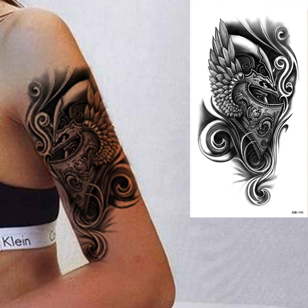 Водостойкая Временная тату-наклейка змея дракона розы цветок флэш-татуировки