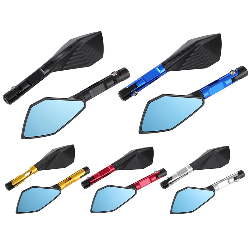 Universal CNC Aluminum Motorcycle Handlebar Rear View Mirrors Blue Anti-glare Mirror for Honda Yamaha Suzuki Scooter ktm
Universal CNC Aluminum Motorcycle Handlebar Rear View Mirrors Blue Anti-glare Mirror for Honda Yamaha Suzuki Scooter ktm